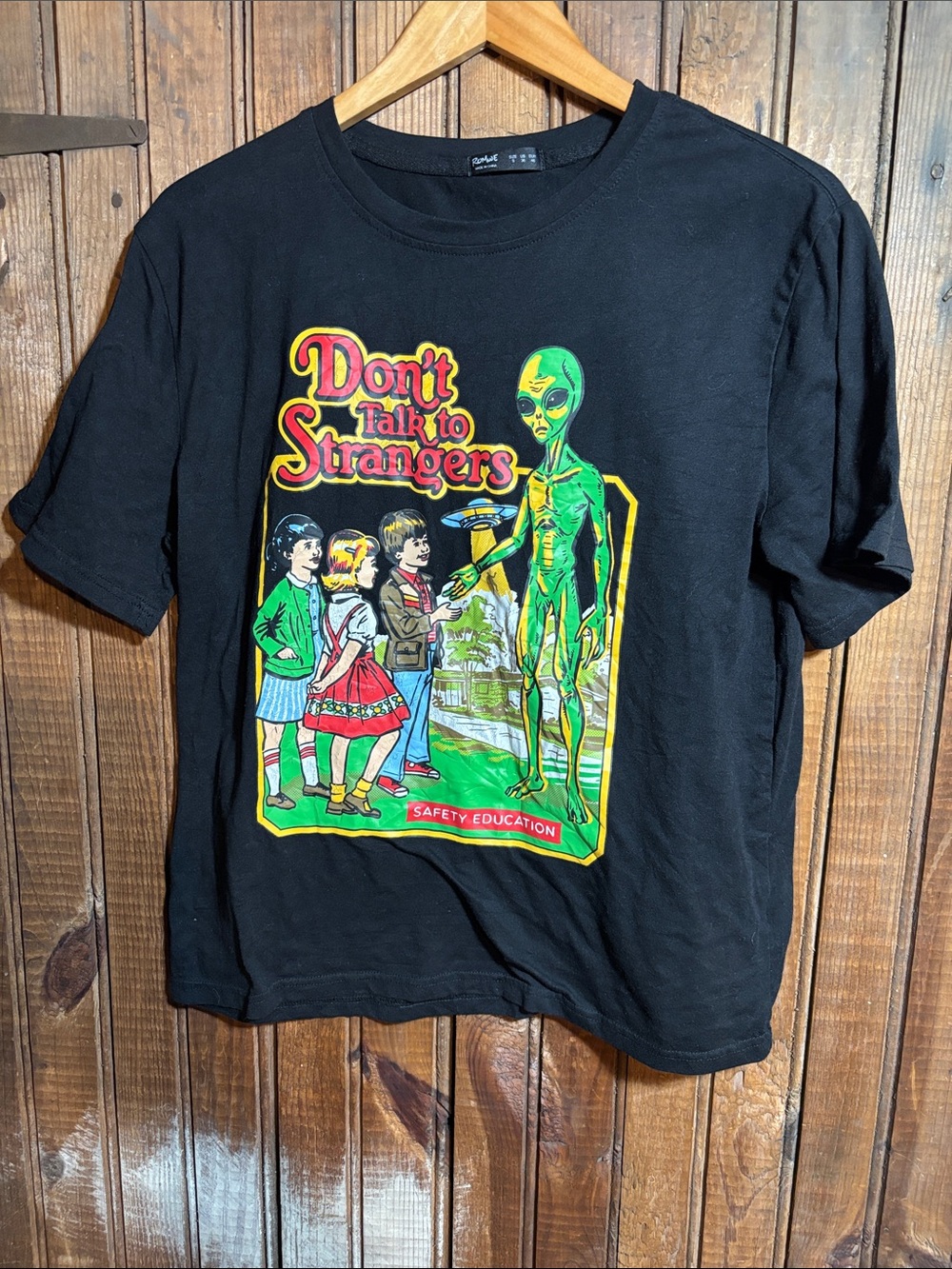 Don't Talk to Strangers Graphic Tee - Black